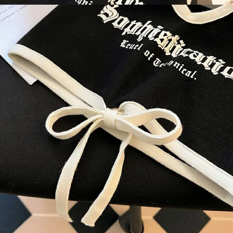 summer baby girl vest suspenders child Korean letters color matching halter hip hop punk streetwear crop top Gothic 2 10 clothes 240627