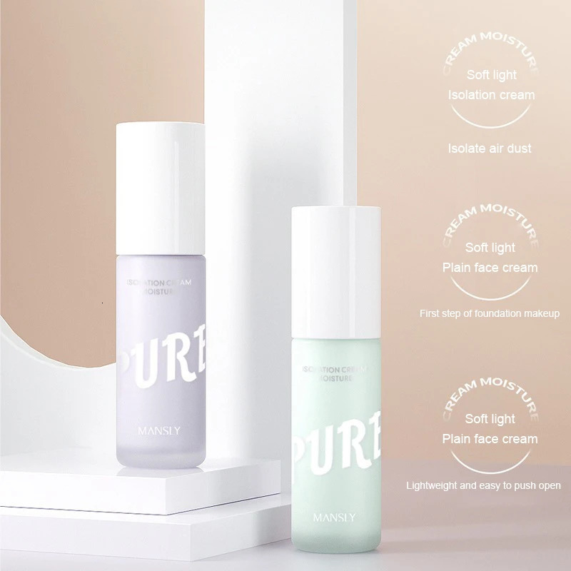 MANSLY Isolation BB Cream Purple Invisible Pore Makeup Front Cream Primer Maquiagem Moisturizer Before Makeup Base Cosmetic 240627