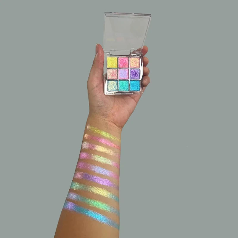 9 Color Vegan Multichrome Eyeshadow Palette Super Smooth Highly Pigment Duochrome Multichrome Eyeshadow 240624