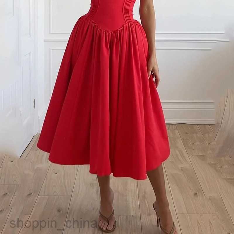 Basic Casual Women Dresses Women's Dress Autumn Sleeveless Bra Solid Color Waist Wrap Dress