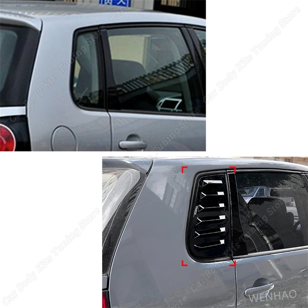 For Volkswagen Polo MK4 Side Window Spoiler Cover Trim Louver Rear Triangle Window Sunshade Polo 4 9N MPI FSI TDI 2001-2009