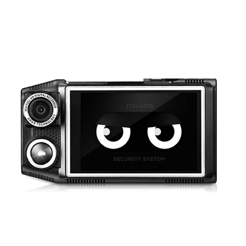 itronics itb 7000plus dash cam front and rear dual for cars car dvr camera back recorder with GPS 24H parking