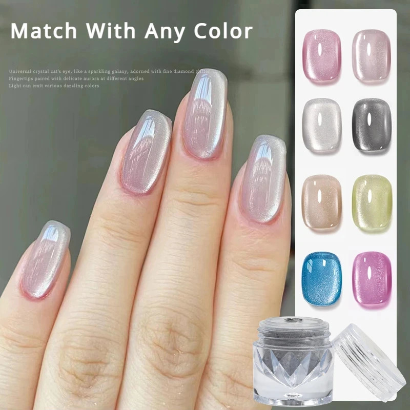 Upgrade Velvet Cat Eye Magnetic Powder Porcelain White 9D Effect Matching With Any Colors DIY Nail Art Decoration Chrome Pigment 240627