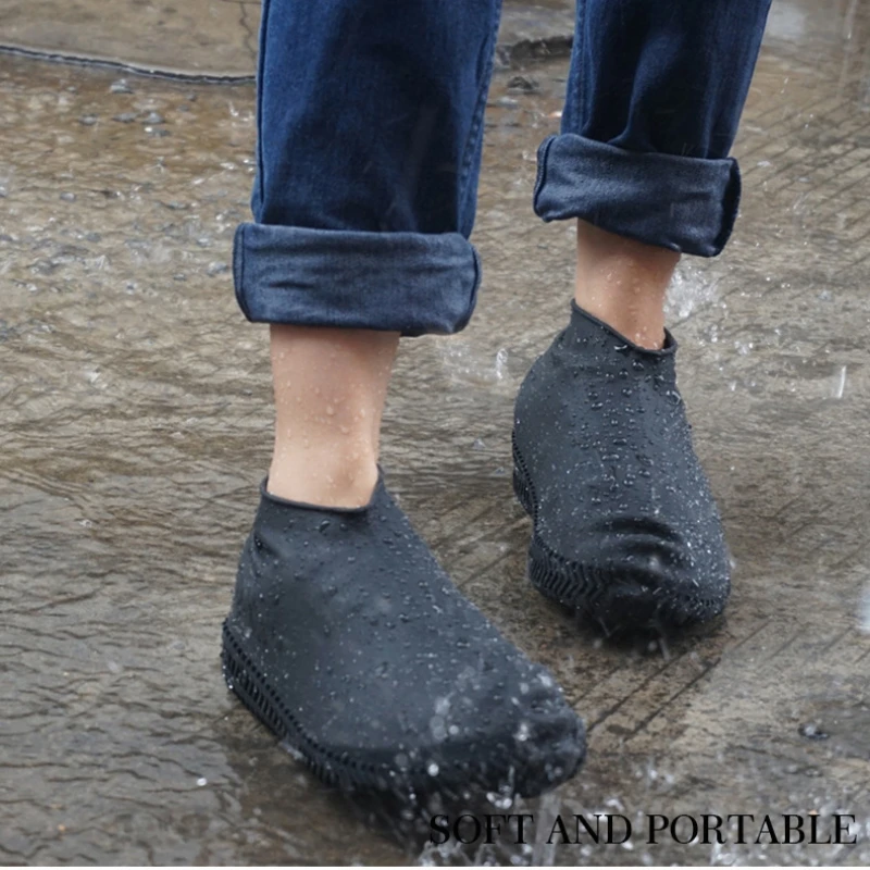 6 color Vintage Rubber Boot Reusable Waterproof Rain Shoes Cover Non-Slip Silicone Overshoes Boot Cover Unisex Shoes Accessories