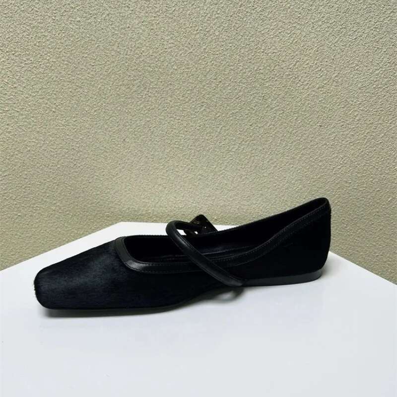 2023 New Fashion Leopard Print Comfortable Soft Square Head Flat For Mary Jane Ballet Flats Women Shoes Kq3