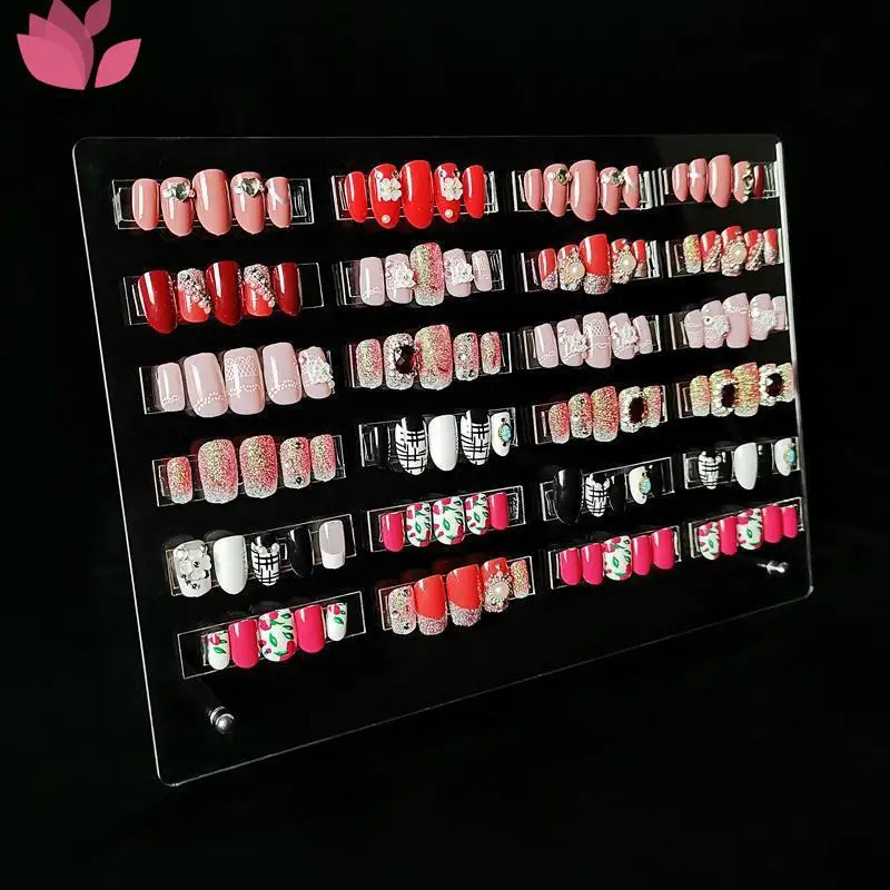 Model Nail Display Board Acrylic Nail Gel Polish Varnish Color Display Card Book Chart False Nail Tips Dedicated Painting Show 240627