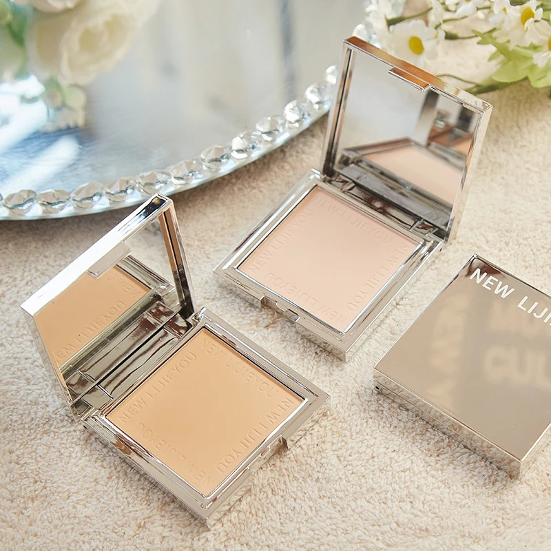 Waterproof powder with mirror durable makeup full face coverage compact powder cosmetics base 3 colors 240627