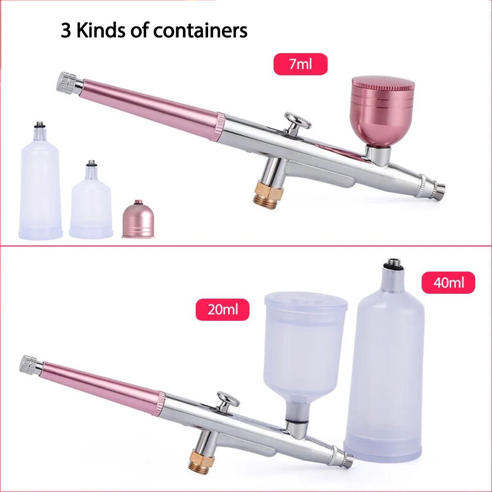 Airbrush Nail Art Paint Spray with Compressor Decoration Cake Portable Nails Coloring Air Brush Gun Mist Sprayer Rechargeable 240627