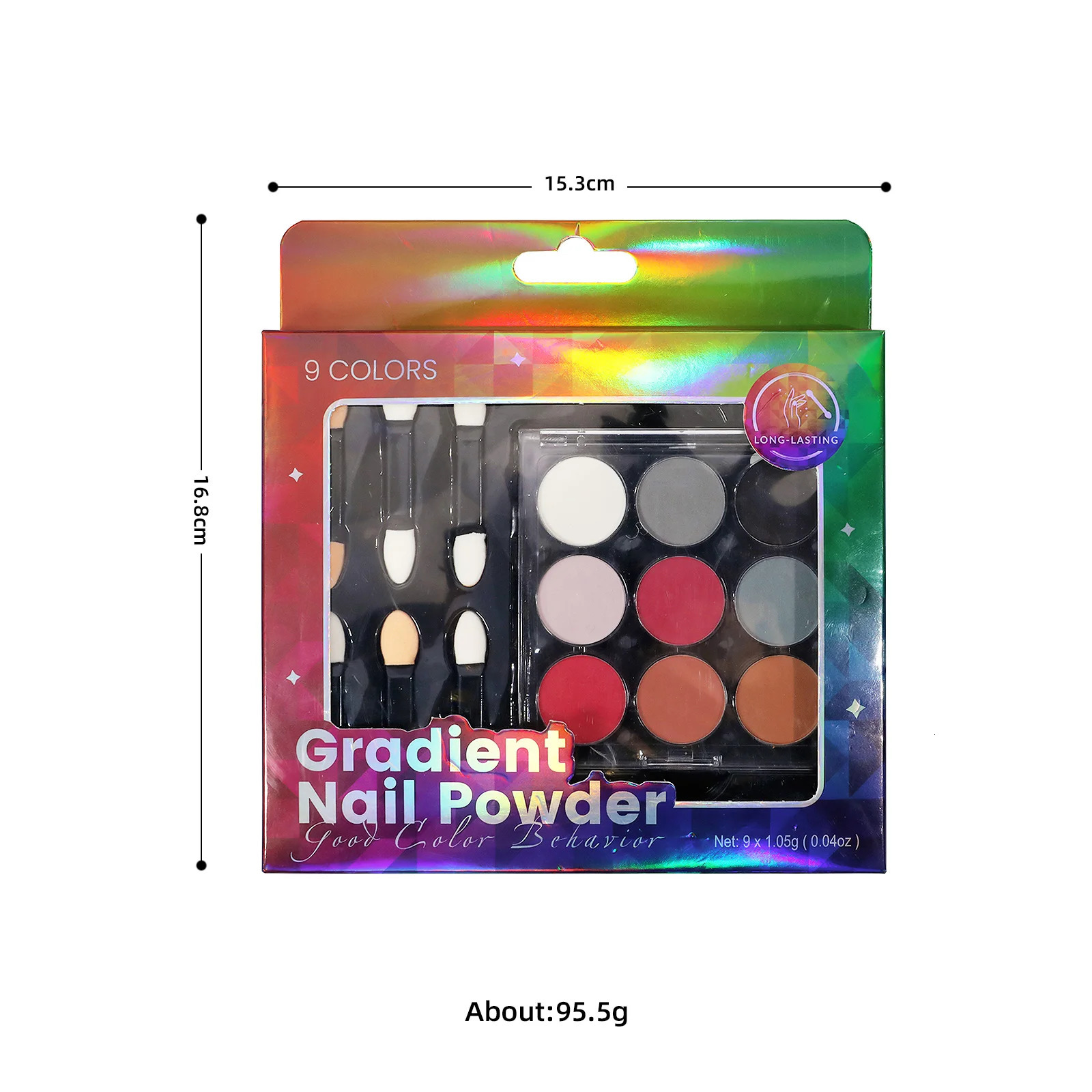 9pcsset Gradient Nail Powder Palette Colors Nail Gradient Glitter Pigment Set Chrome Powder Manicure Accessories Mirror Effect 240627