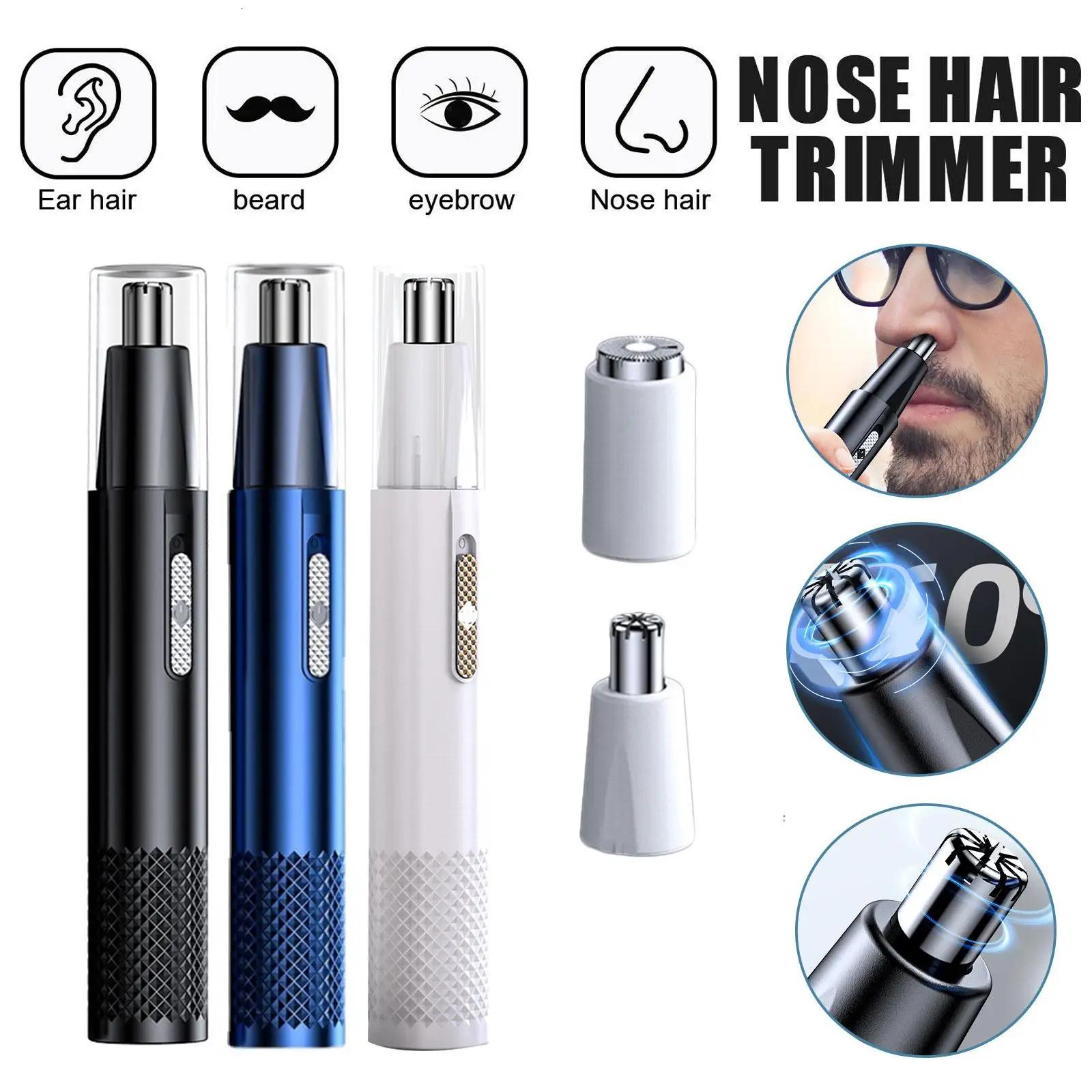 Electric Nose Ear Hair Trimmer for Men USB Charging Nose Hair Removal Epilator Eyebrow Beard Depilation trymer do nosa Z1R5 240627