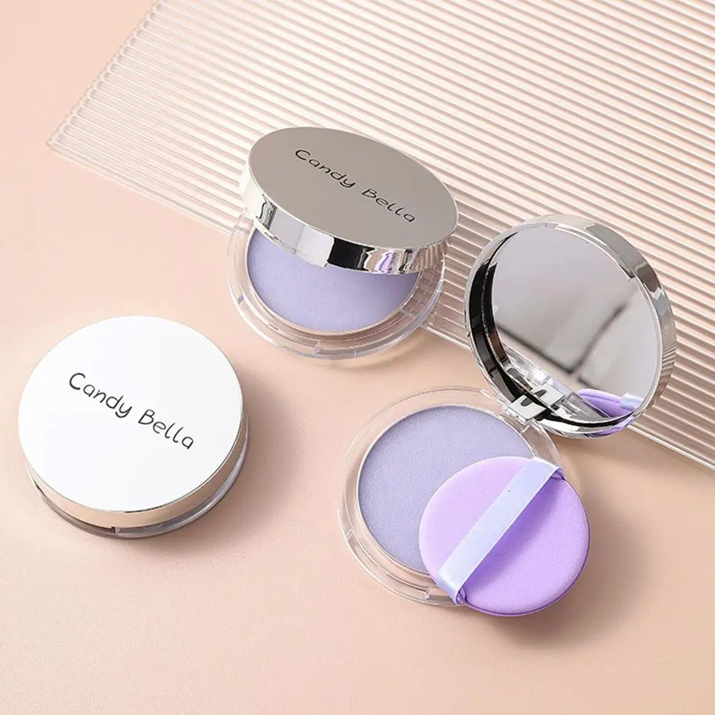 Lavender Pressed Powder Matte Powder Lasting Oil Control Full Coverage Face Compact Setting Powder Makeup Foundation Cosmetics 240627