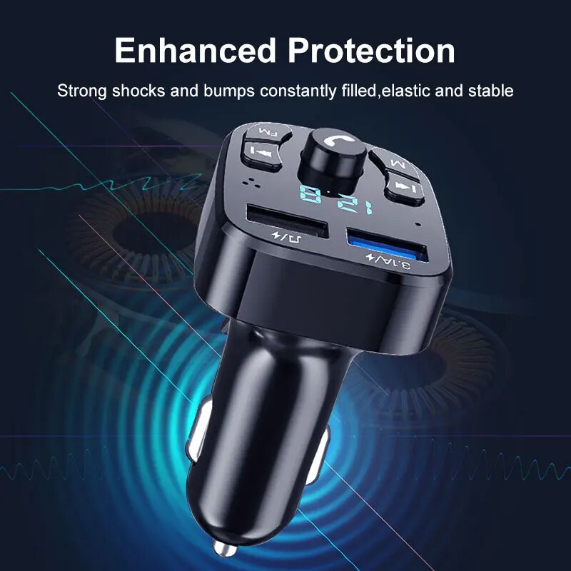 Car Bluetooth Mps Player Single Port Fast Charging Hands Free Call Usb Flash Drive Plug And Play Bluetooth Receiver