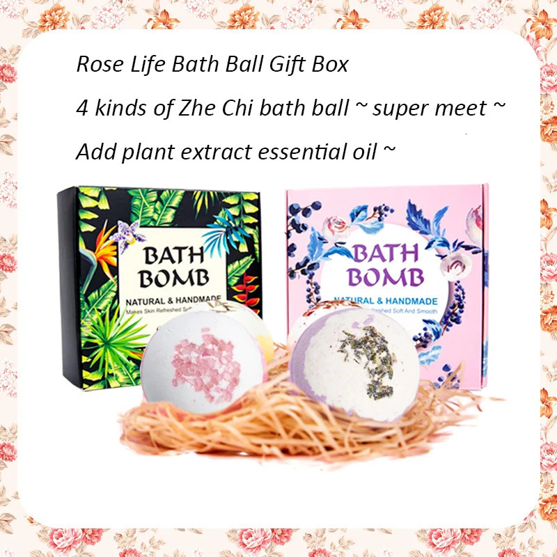 4PcsSet Bath Bomb Gift Set Bath Salt Balls Essential Oil Bath Bombs for Moisturizing Skin Fizzy Spa Bubble Bath Aromatic Odor 240627