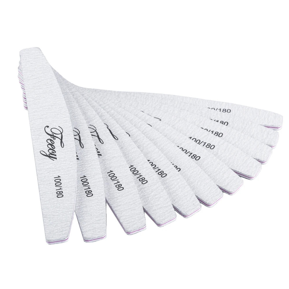 10Pcs/Lot Nail File Buffer Double Side Nail Files Buffer 80/100/150/180/240 Grit Limas Trimmer Lime Nail Art Ongle Manicure Tool 240627
