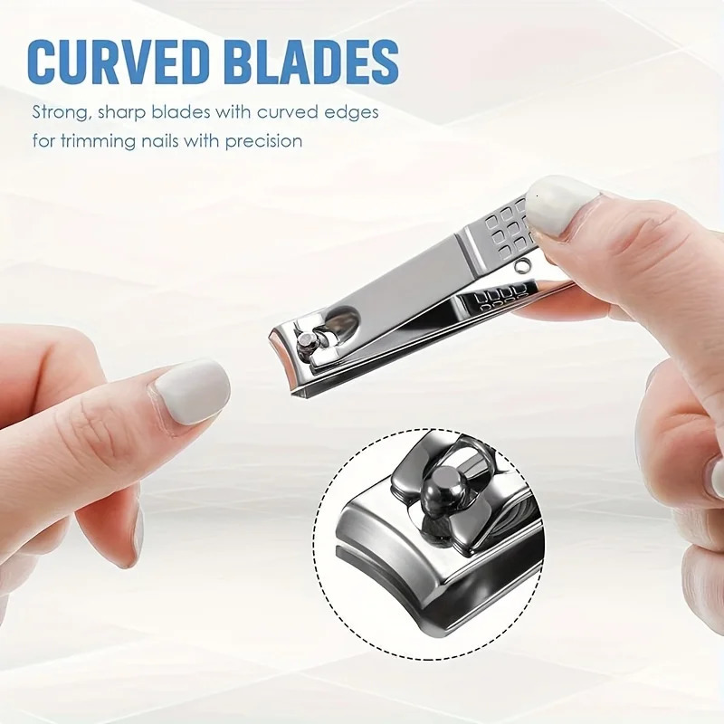 12Pcs Stainless Steel Nail Clipper Set for Women and Men - Fingernail and Toenail Cutter 240627