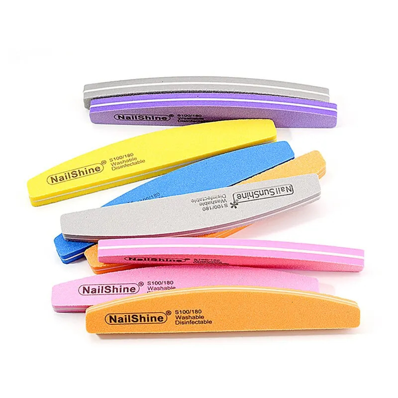 10pcs Double-sided Nail File Blocks Colorful Sponge Nail Polish Buffing Sanding Buffer Strips Polishing Pedicure Manicure Tools 240627