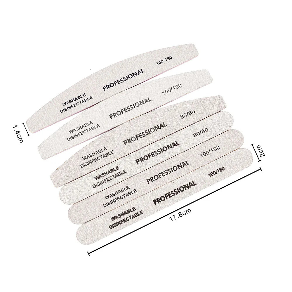 3/5pcs/10pcs Nailfile Professional Nail Buffer Black Sandpaper Strong Lime Angle 80/100/180 Buffing Sanding Files 240627