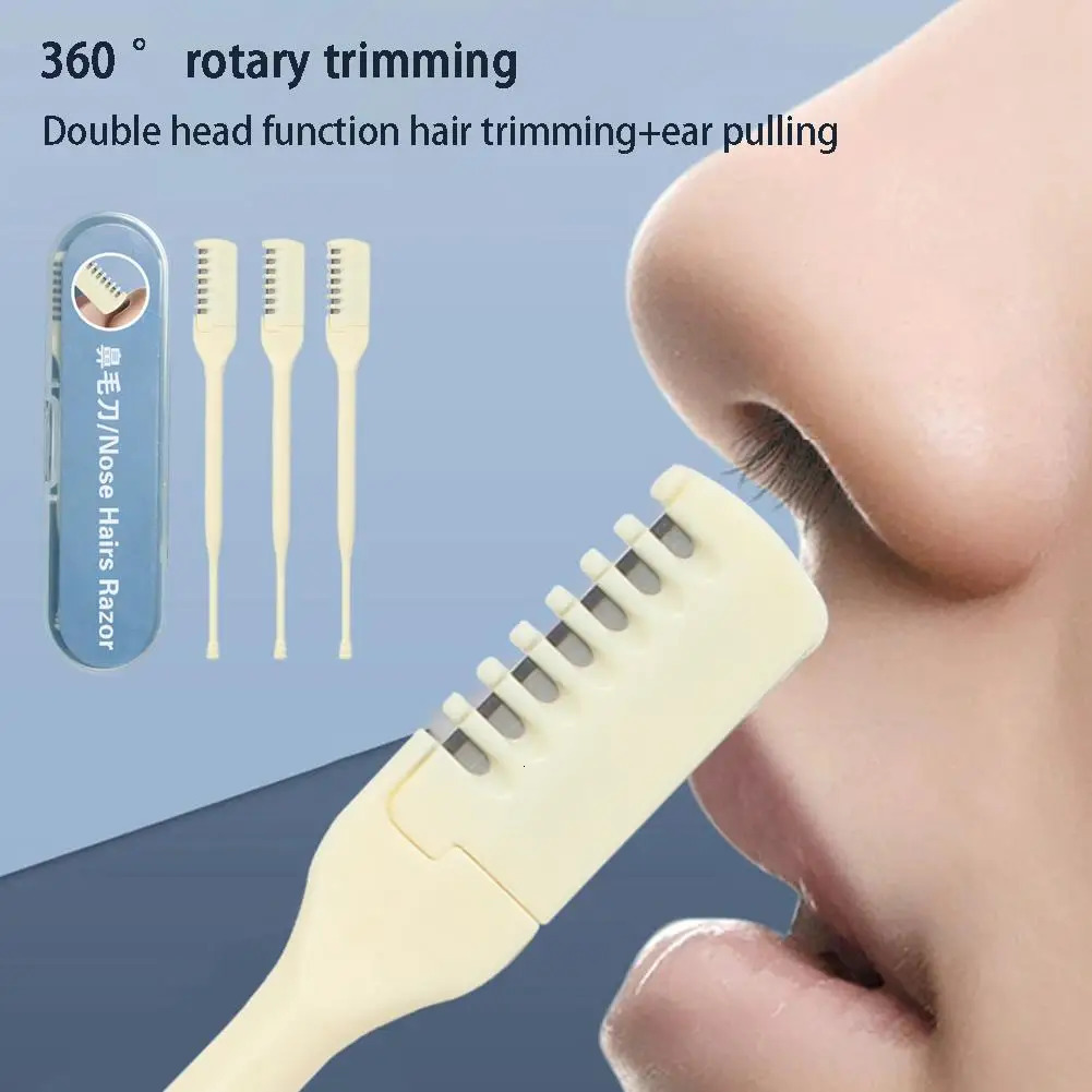 123pcs est Nasal Hair Cutter 360 Degree Rotating Clippers Nose Hair Trimmer For Women And Men Safe Portable Manual i240627