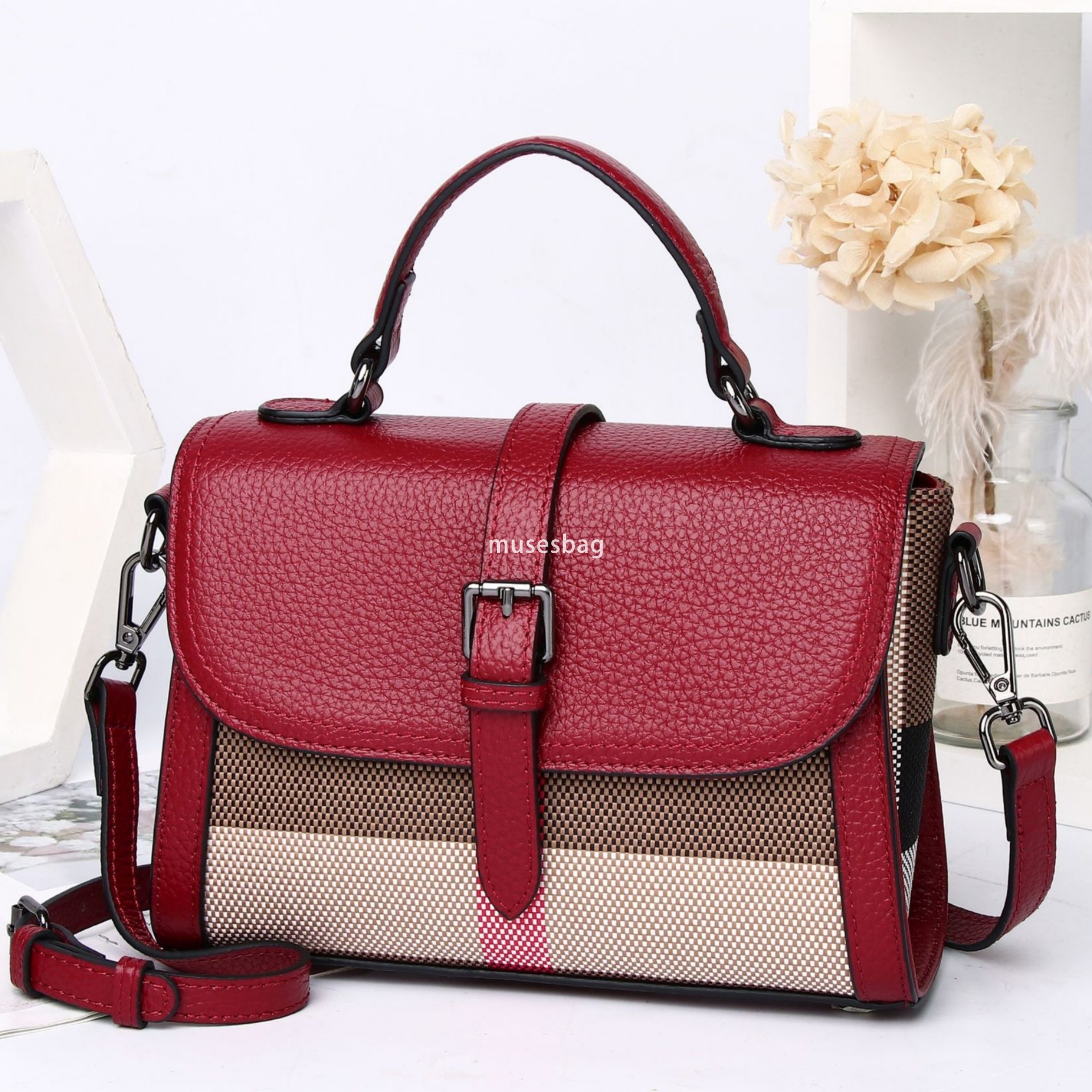 European and American fashion niche design casual leather women bags trendy new high-end plaid bags cowhide tote bags handbags for women