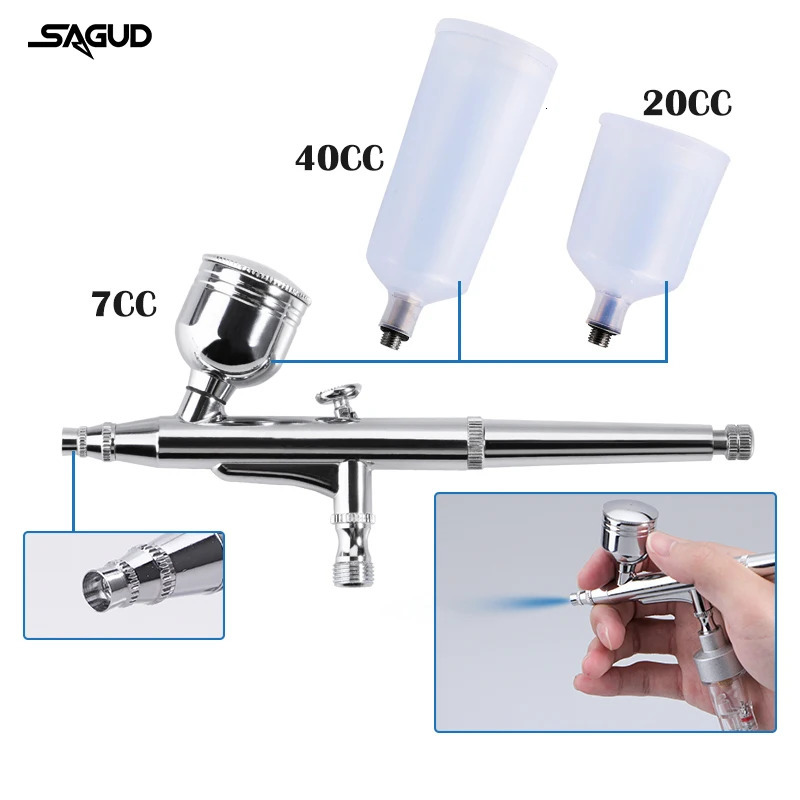 Airbrush with Compressor Kit Dual-Action Spray Gun 0.m Nozzle Accessories for Nail Art Model Cake Shoes Painting Airbrush Set 240627