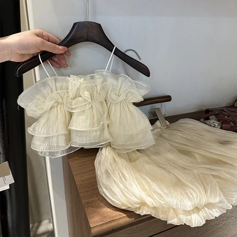 Kids Baby Girls Vests T-shirts Set Children Summer Vest Top Outfit Kid Girl Solid Ruffles Tops Shorts Suits Clothes 240627