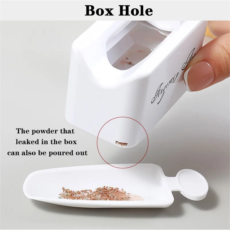 Nail Glitter Powder Drill Recycling Box Dip Container Manicure Nails Art Accesoires Storage Tools Nail Sequins Set Gift