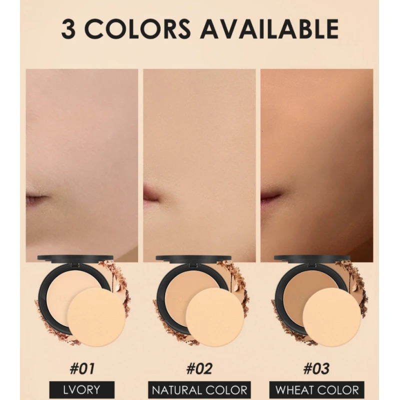FOCALLURE 3 Colors Powder Brighten Oil-control Nude Makeup Pressed Powder Foundation Makeup Base Cosmetics 240627