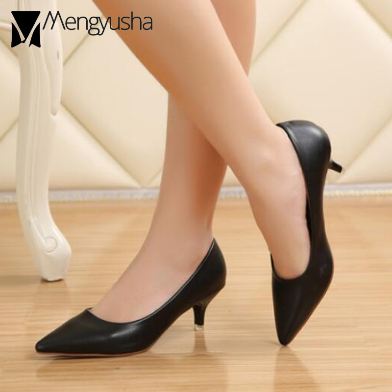 5CM High Heels Ladies Office Shoes Leather Pumps Woman Luxury Workmanship Stilettos Wedges Small Kitten Heels Bridal Party Shoes