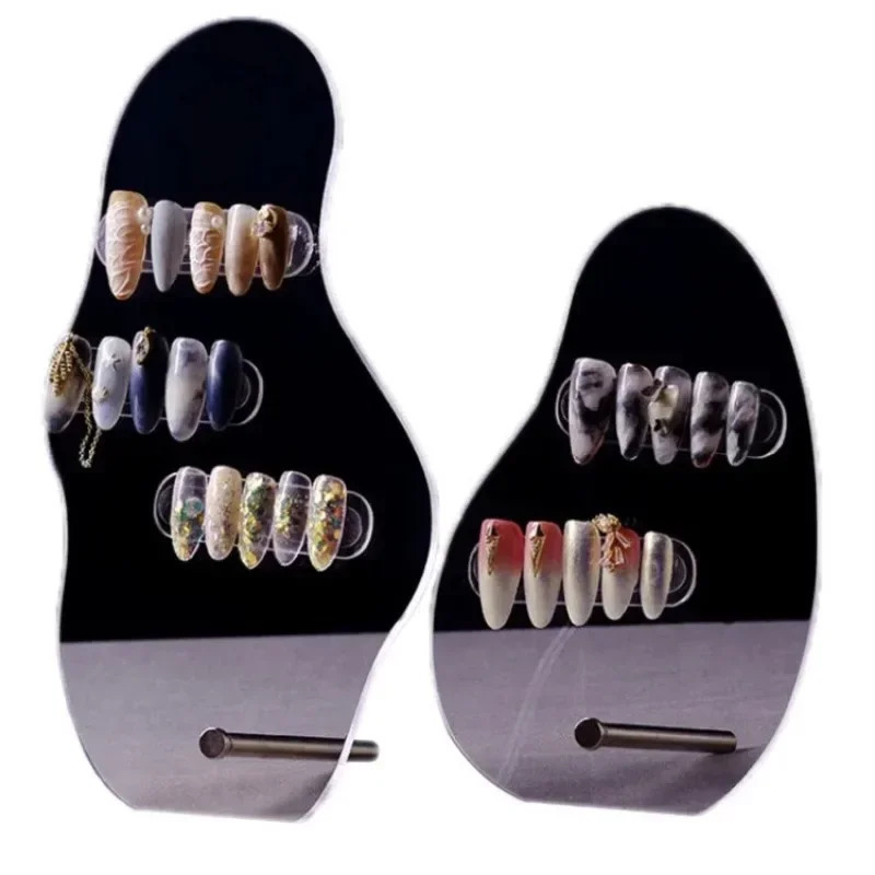 Irregular Acrylic Nail Art False Tips Display Board Transparent Nail Gel Polish Display Stand Manicure Showing Shelf 240627