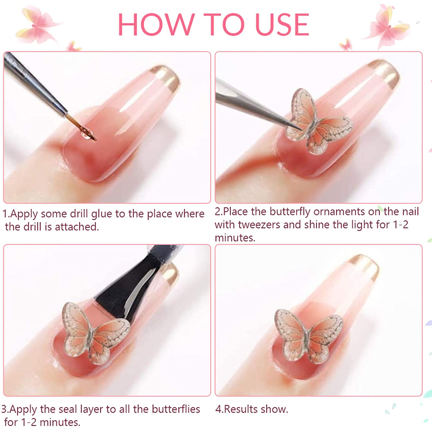 10Pcs/lot Glitter Gold Spider Bee 3D Nail Charms DIY Pearl Alloy Nail Art Decorations Nails Animal Metal Bees Manicure Jewelry