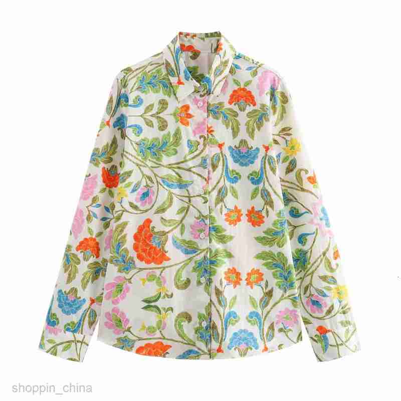 Women Two Piece Sets Pants Summer Women's Lapel Loose Print Long sleeved Shirt+Pants Casual Fashion Set