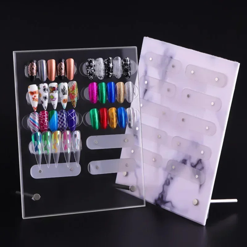 Nail Art Transparent Acrylic Dust-proof Display Stand Display Board Work Sample Display Frame Art Tools Nail Organizer A 240627