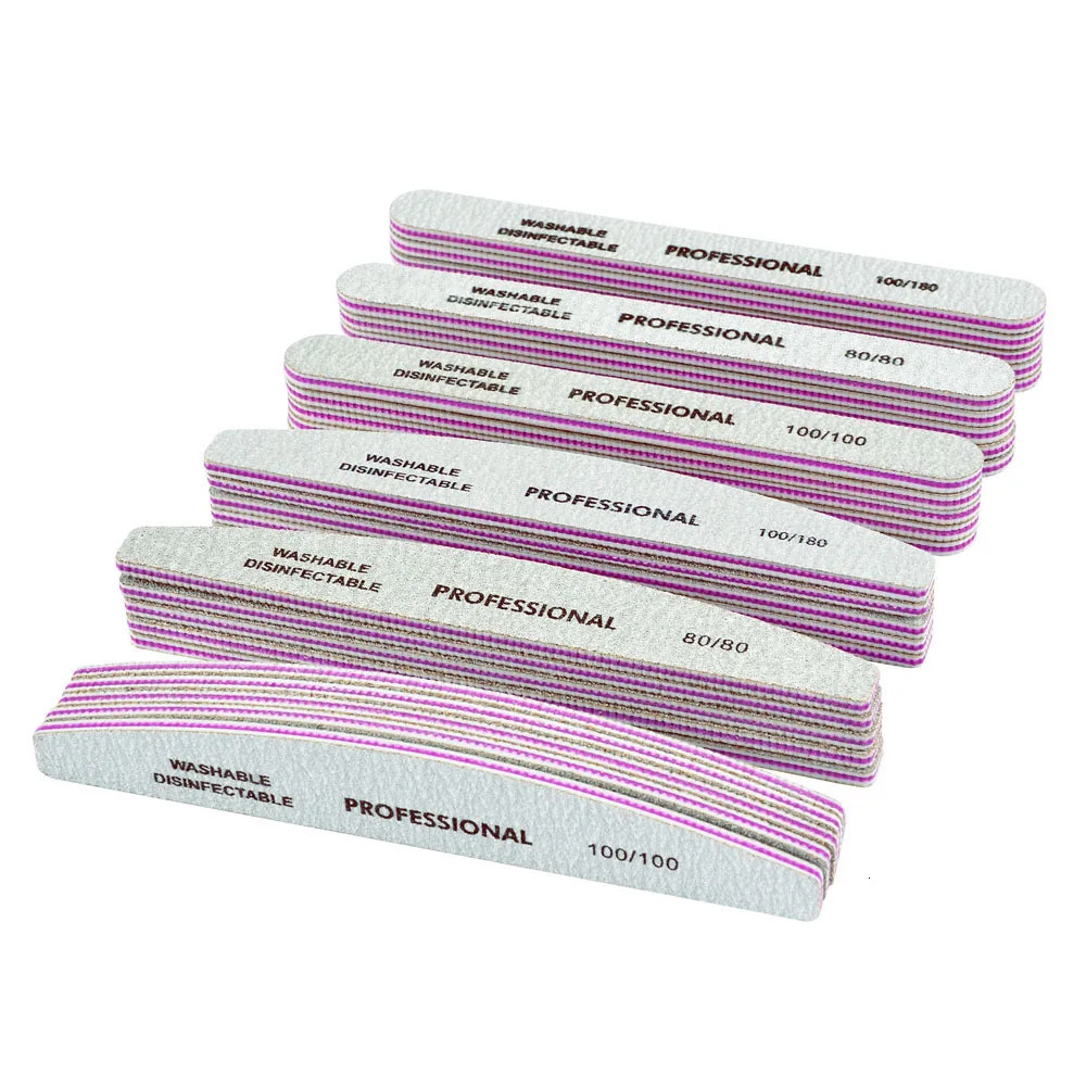 3/5pcs/10pcs Nailfile Professional Nail Buffer Black Sandpaper Strong Lime Angle 80/100/180 Buffing Sanding Files 240627