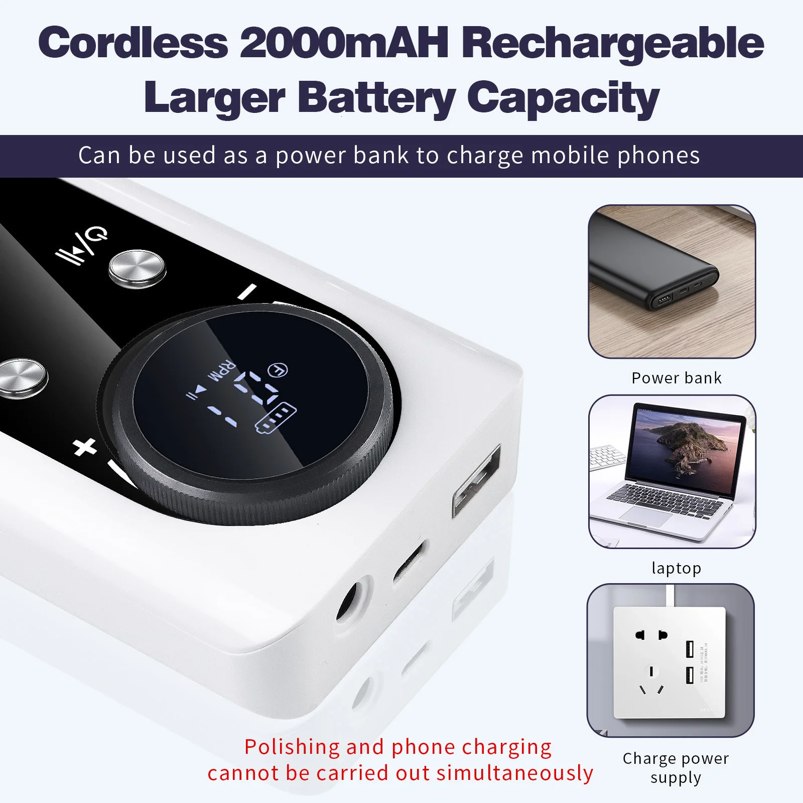 2024 Original 45000RPM Rechargeable Nail Drill Machine with LCD Low Noise Professional Nail Polish Sander Nails Accessories Set 240627