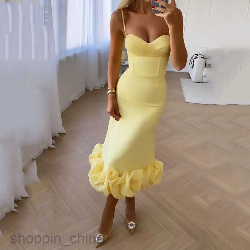 Basic Casual Women Dresses Women's Summer New Sexy Strap Sleeveless Strap Solid Color Dress