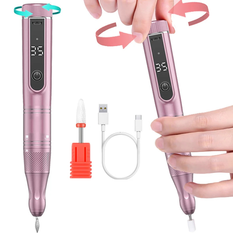 35000RPM Electric Nail Drill Machine For Manicure With LED Display Milling Cutter For Gel Polishing Nail Drill Pen Nail Salon 240627