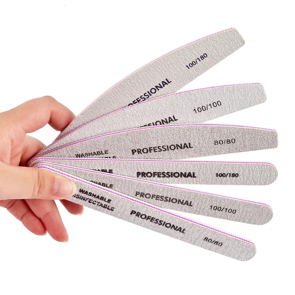 3/5pcs/10pcs Nailfile Professional Nail Buffer Black Sandpaper Strong Lime Angle 80/100/180 Buffing Sanding Files 240627