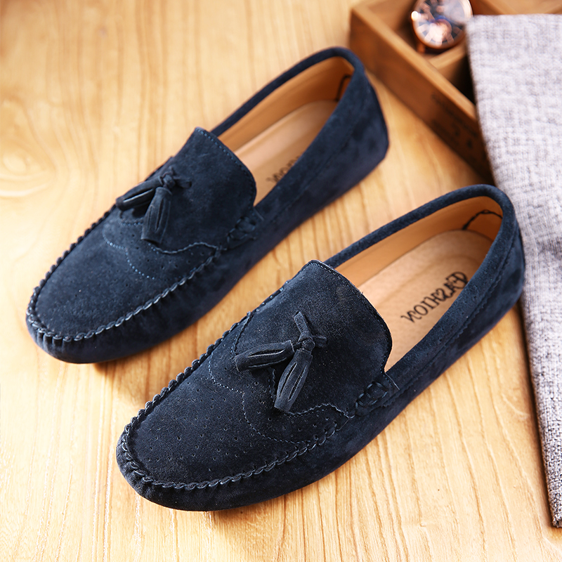 Summer Suede Leather Men Loafers Breathable Flats Men's Casual Shoes Moccasins Man Minimalist Lightweight Driving Shoes Sneakers