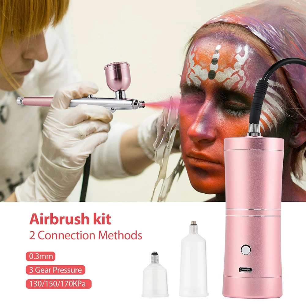 150cm Air Tube Portable Nails Airbrush Kit Compressor Cake Pastry Painting Sprayer Makeup Barber Nail Paint Spray Gun 240627