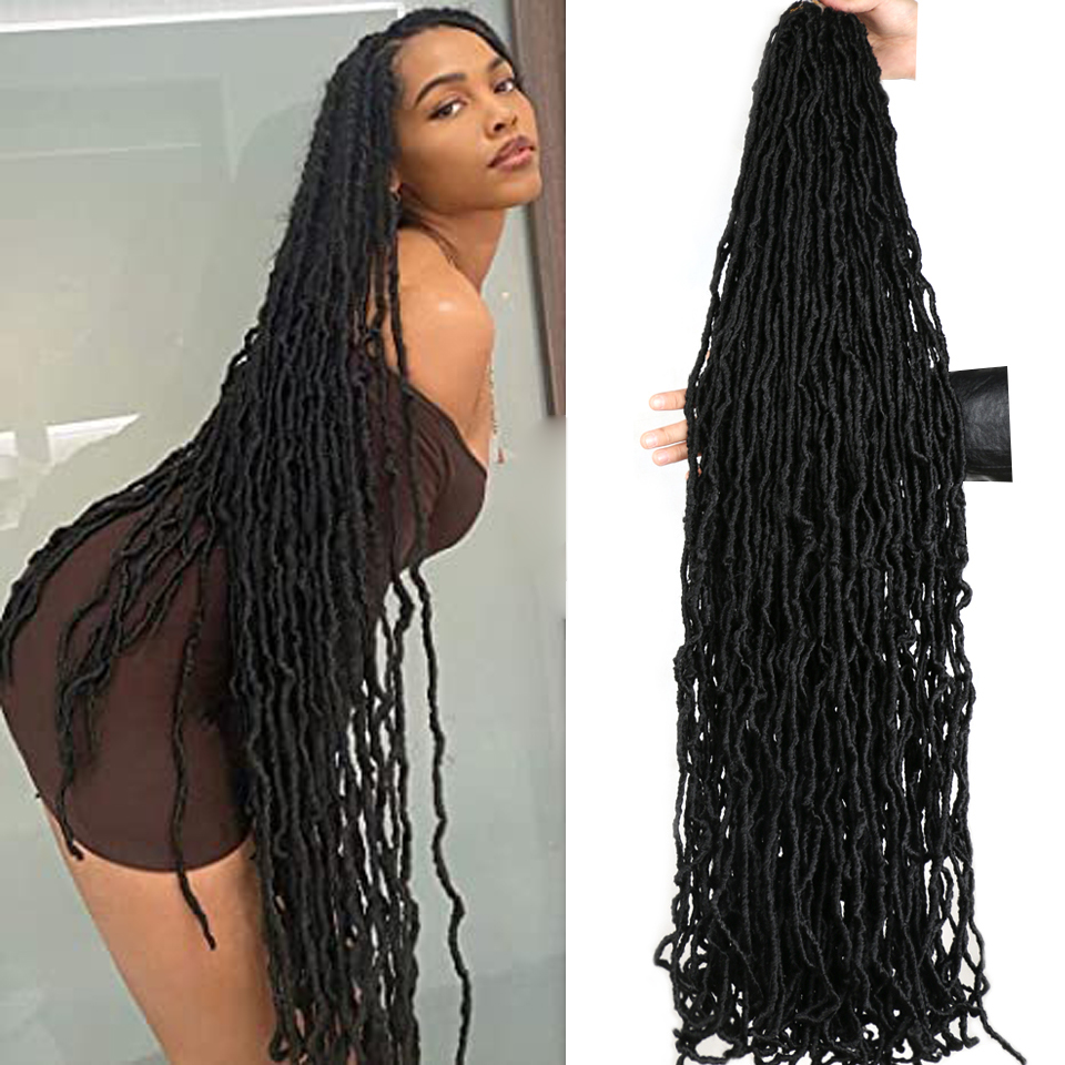 Donghou Faux Locs Crochet Hair 24 36 inch Faux Locks Crochet Braids Curly Hair New Soft Locs Meche De Cheveux Pour Crochet Braid