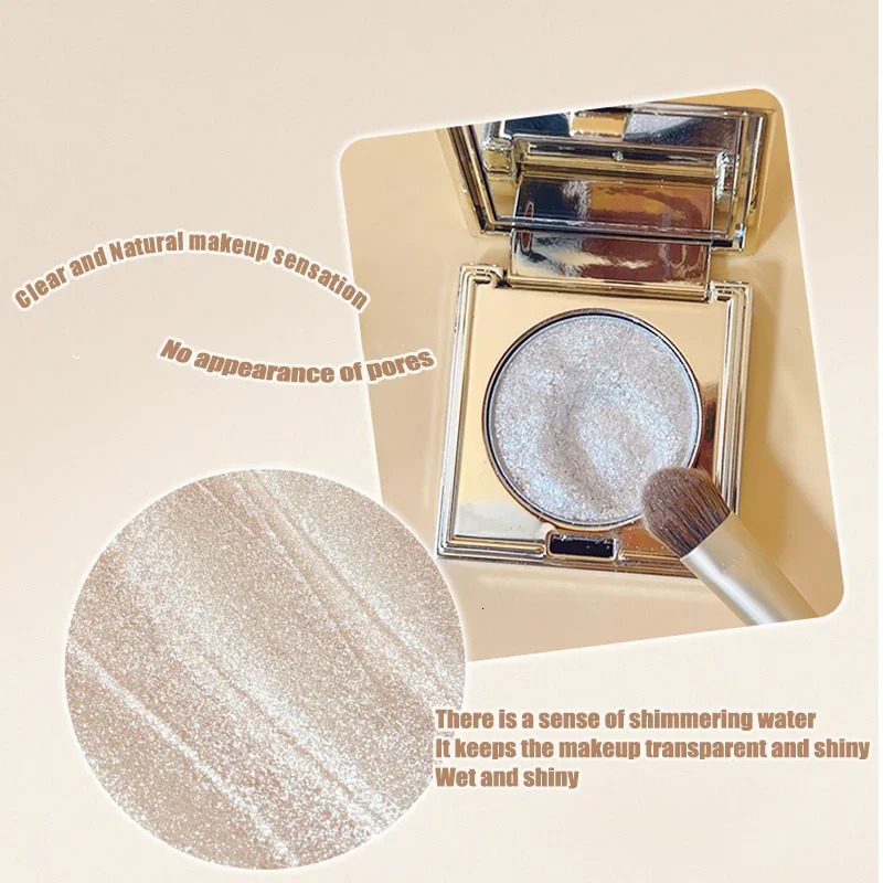Moonlight Flowing Gold Highlighter Palette Powder Glitter Makeup Face Contour Bronzers Shimmer illuminant Highlight Cosmetics 240627