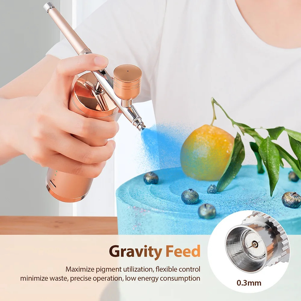 190cm Air Tube Portable Nails Airbrush Kit Compressor Nail Paint Spray Gun Makeup Cake Pastry Painting Sprayer Barber 240627