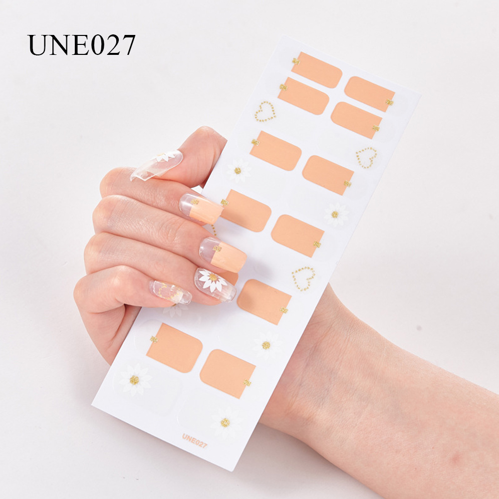 22 Tips Nail Art Stickers Full Cover Nail Polish Stickers DIY UV Gel Polish Nail Wraps Strips Professional Nails Decorations