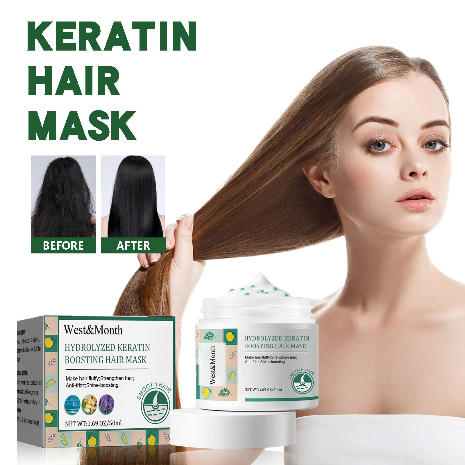 Keratin Hair Mask Professional Hair Treatment Cream Smoothing Straightening Soft Repair Damaged Frizz Hair Care Products
