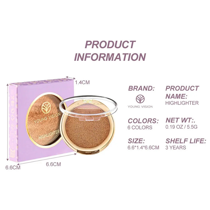 Beautiful Highlighter Powder Palette Makeup Glow Face Contour Shimmer Water Light Highlight Makeup Pallete Cosmetics 240627