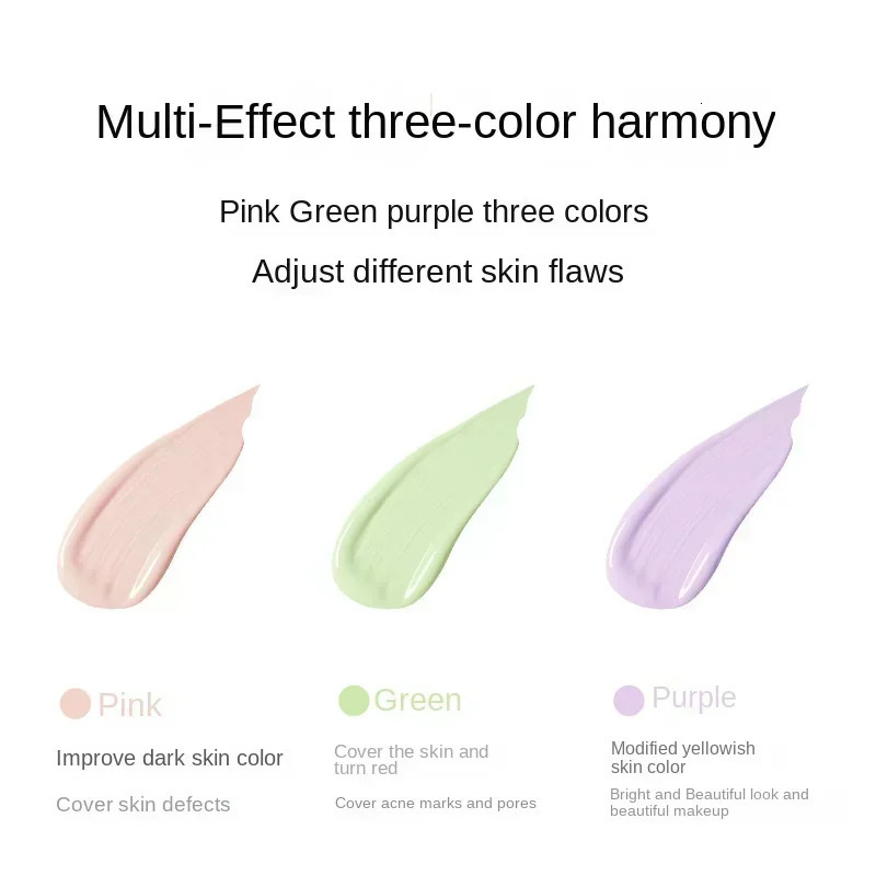 Tricolor Makeup Primer Ordinary Skin Care Breathable Three Color Isolation Milk Intensive Moisturizes Provide Deep Moisture 240627