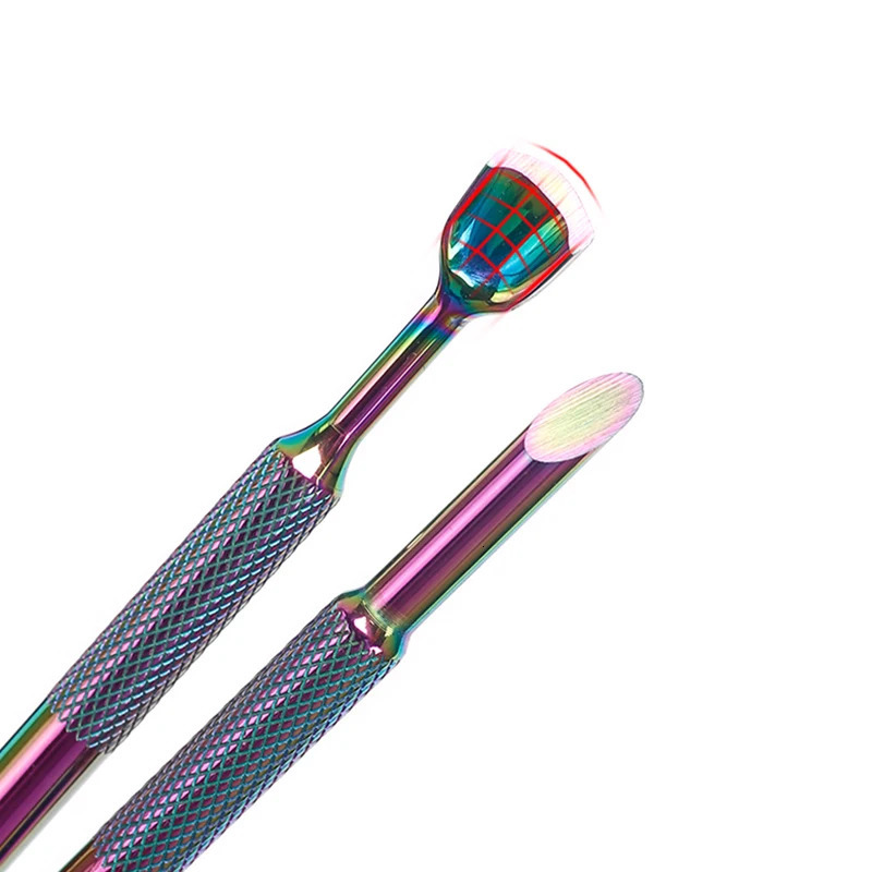 1 PC Double-ended Stainless Steel Cuticle Pusher Nail Manicures r Dead Skin Push r Manicure Tool 240627