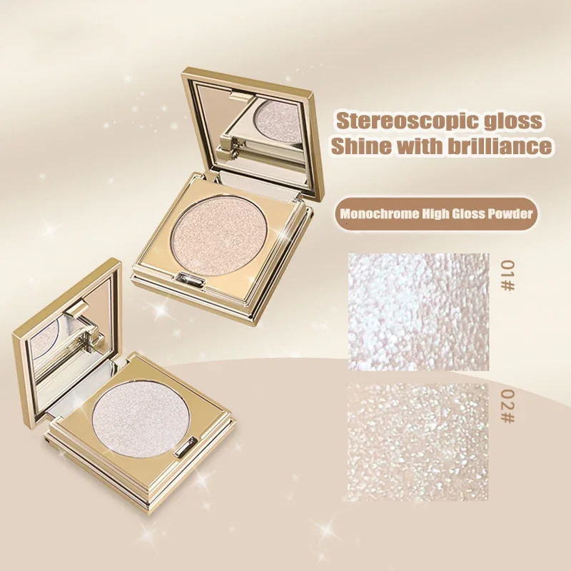 Moonlight Flowing Gold Highlighter Palette Powder Glitter Makeup Face Contour Bronzers Shimmer illuminant Highlight Cosmetics 240627