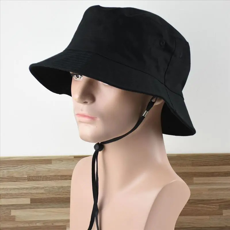 Men Large Size Fisherman Hat Pure Cotton Sun Cap Male Bucket Hat Big Head Man Plus Size Boonie Hat 57-60cm 60-62cm 62-64cm 240626