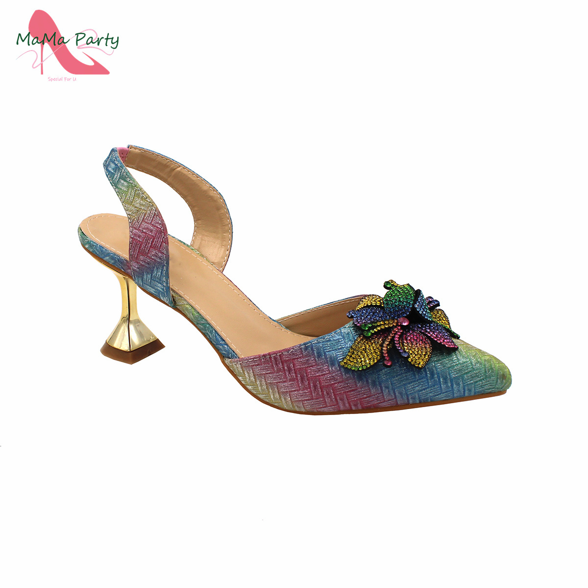 Italian Design Women Shoes And Bag To Match In Rainbow On Sale Special Price With Platform For Wedding